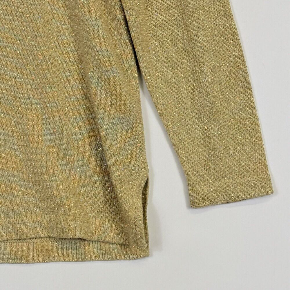 Gantos Sweater‎ Womens Small Vintage Gold Metallic Glam Sparkle Shimmer Luxe - Picture 3 of 5